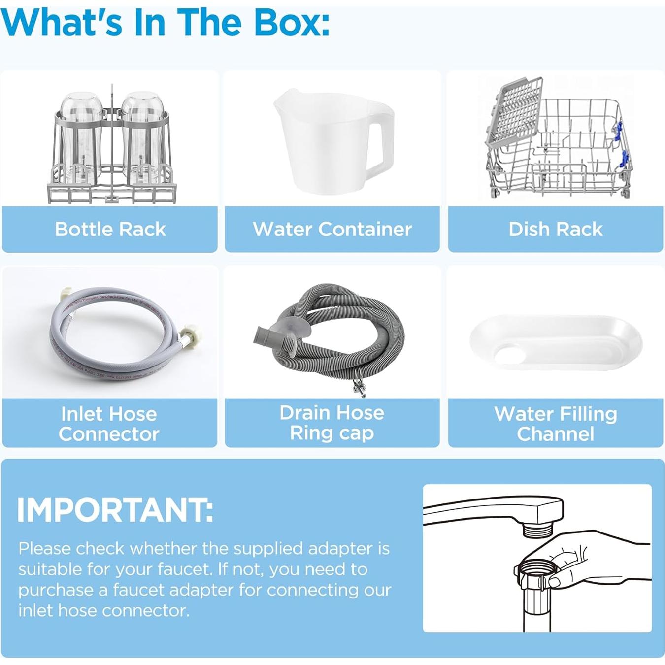 Lavavajillas Portátil Midea MDC17P4CWW 5L Cuidado Bebé