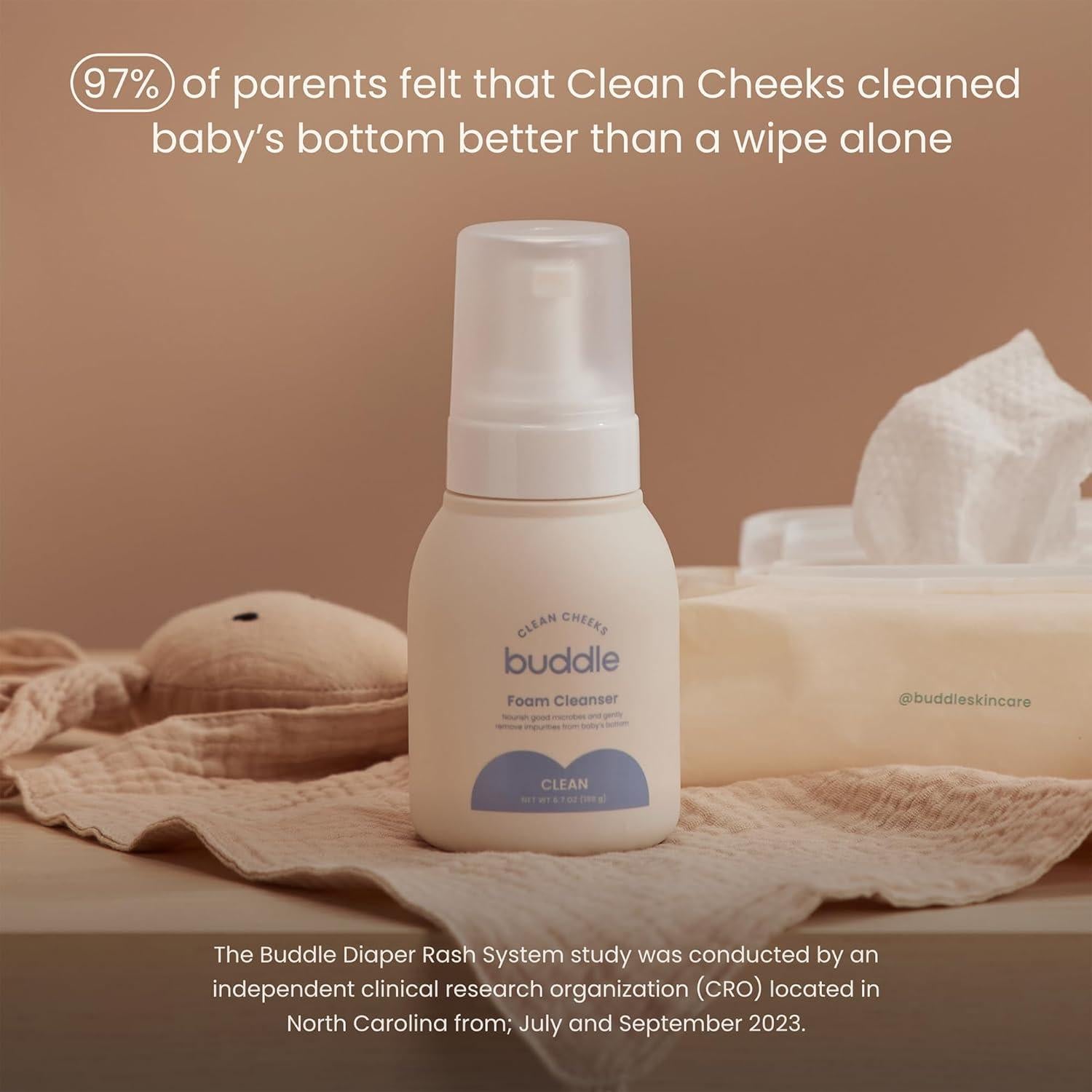 Limpiador Espumoso Clean Cheeks para Bebés 190g Sin Enjuague