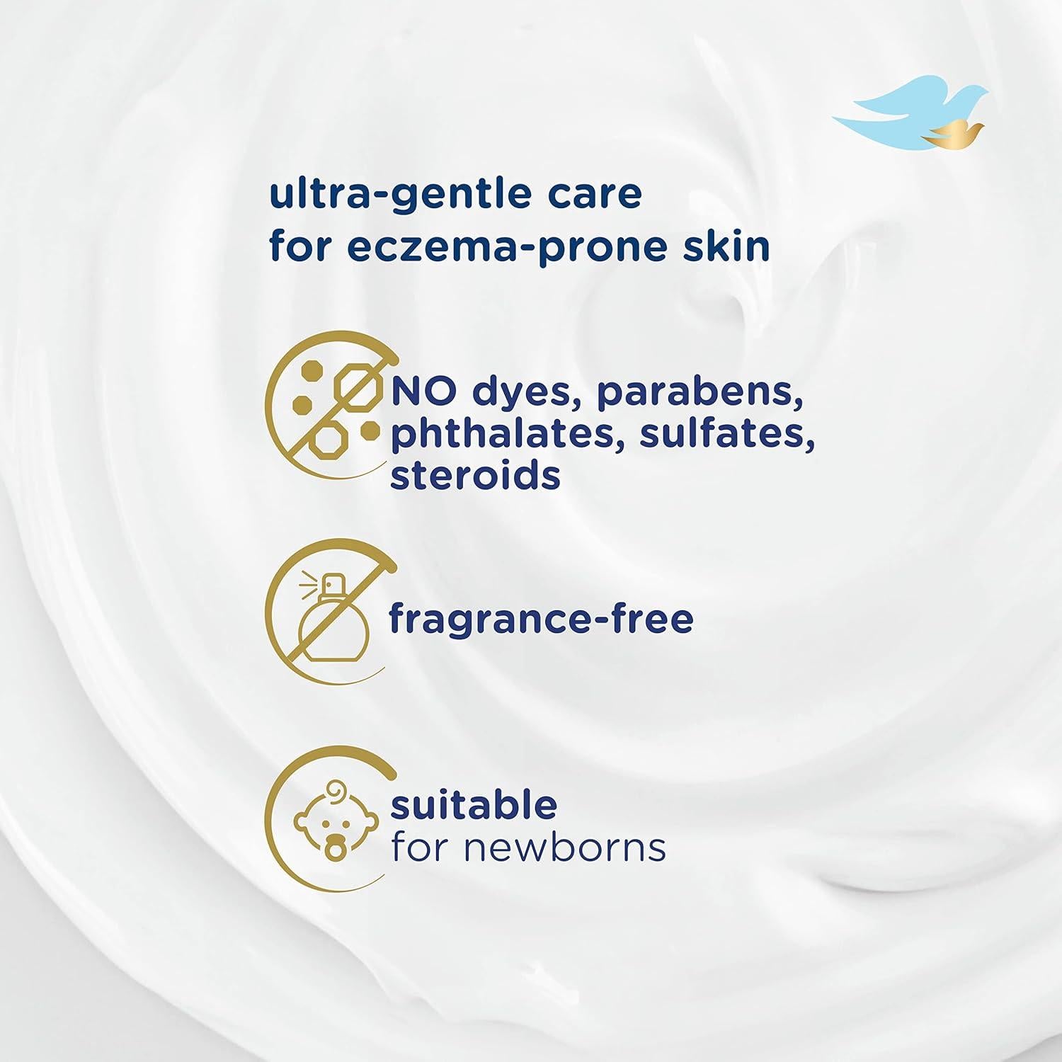 Baby Dove Gel y Crema Suave para Bebés 2x369.5g y 145g Eczema