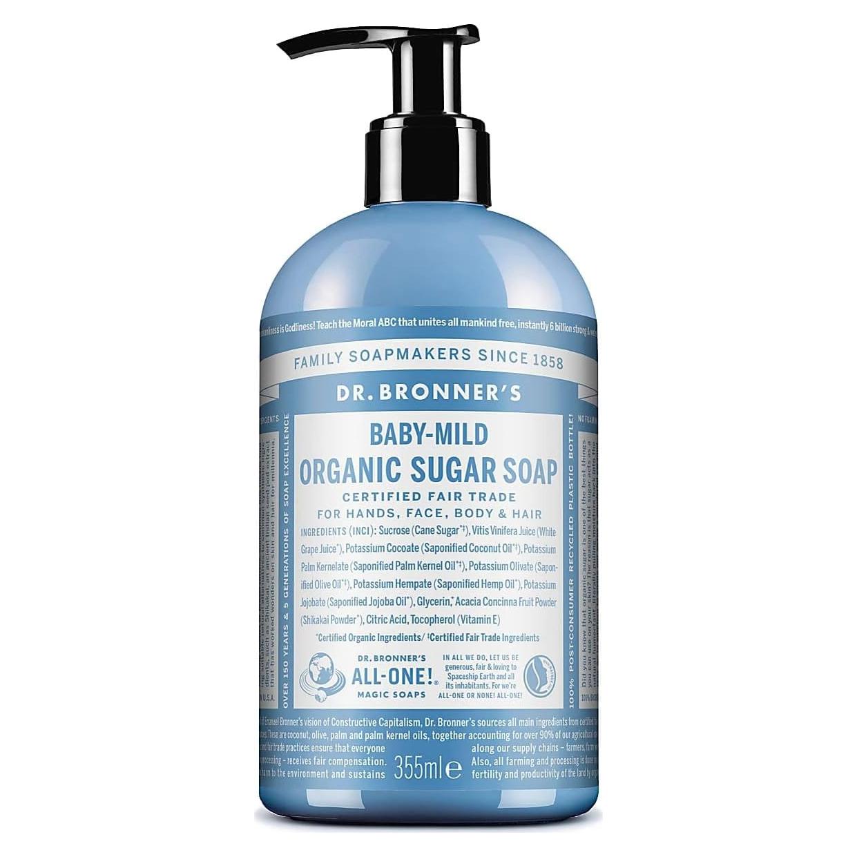 Jabón Orgánico Dr. Bronner's Baby Mild 355 ml Sin Fragancia