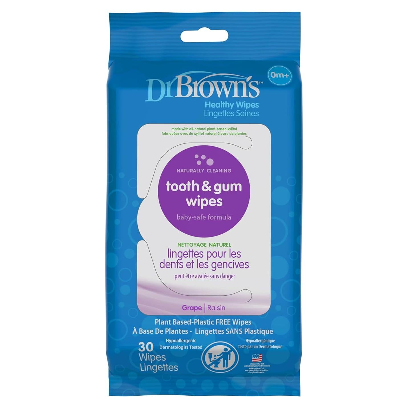 Toallitas Hipoalergénicas para Dientes Bebé Dr. Brown 30 Unidades