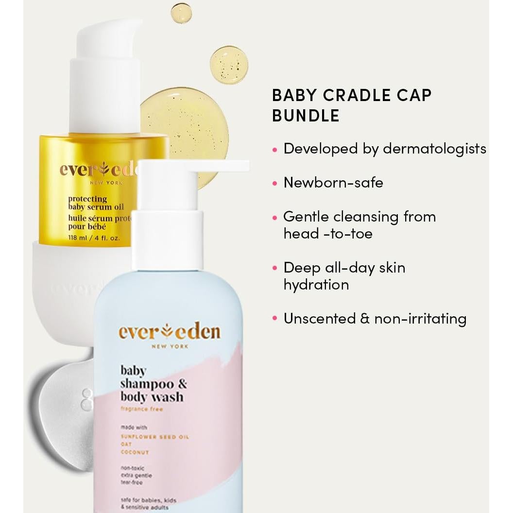 Paquete Cuidado Costra Láctea Bebés Evereden - Champú y Aceite