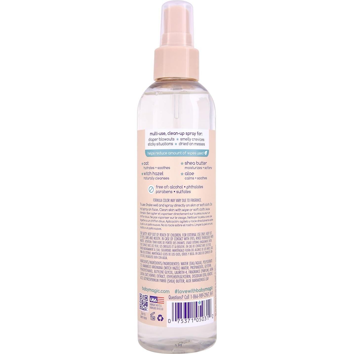 Baby Magic Spray Limpiador Suave Hipoalergénico 226.8 g