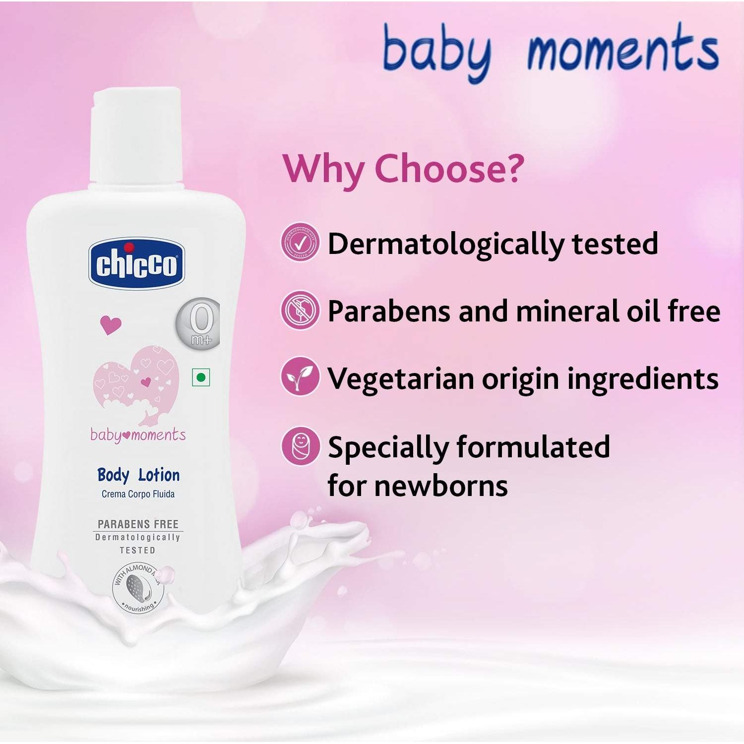 Loción Corporal Chicco Baby Moments 200 ml Hidratante