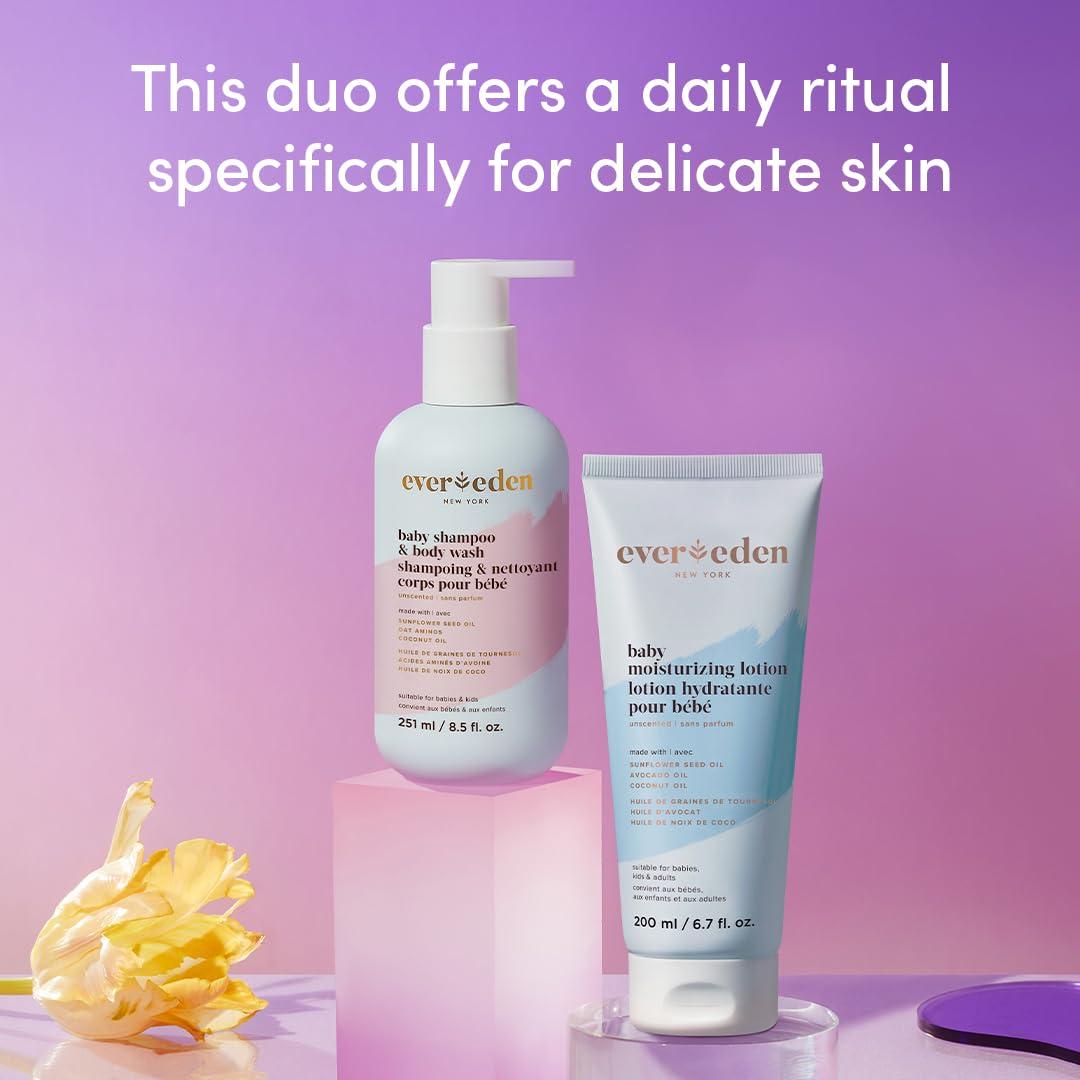 Trío de Baño para Bebés Evereden | Champú, Gel y Crema Hidratante