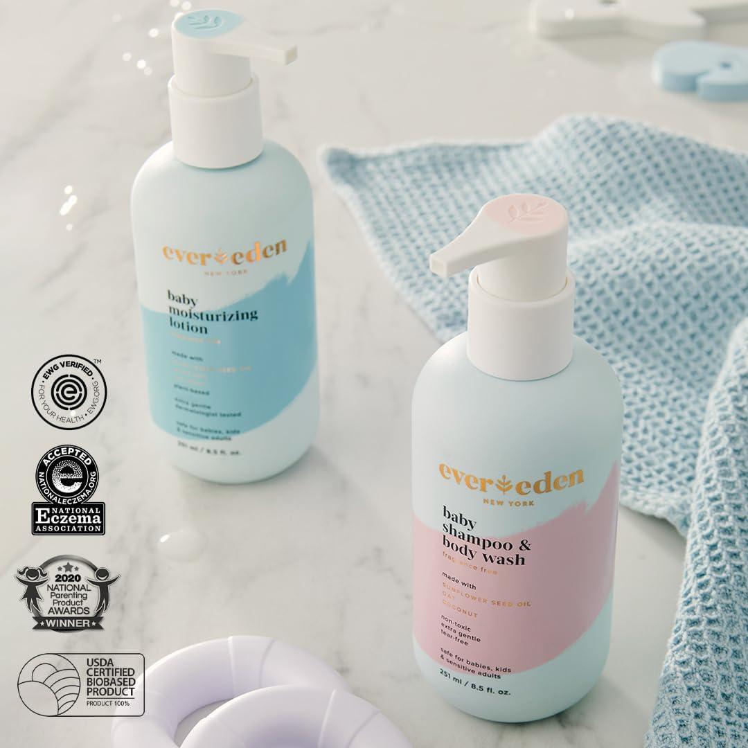 Trío de Baño para Bebés Evereden | Champú, Gel y Crema Hidratante