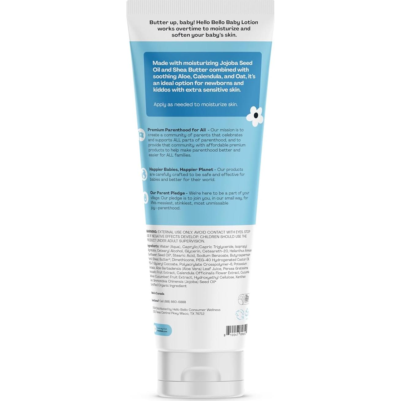 Loción Hidratante Vegana Hello Bello 250 ml Sin Fragancia