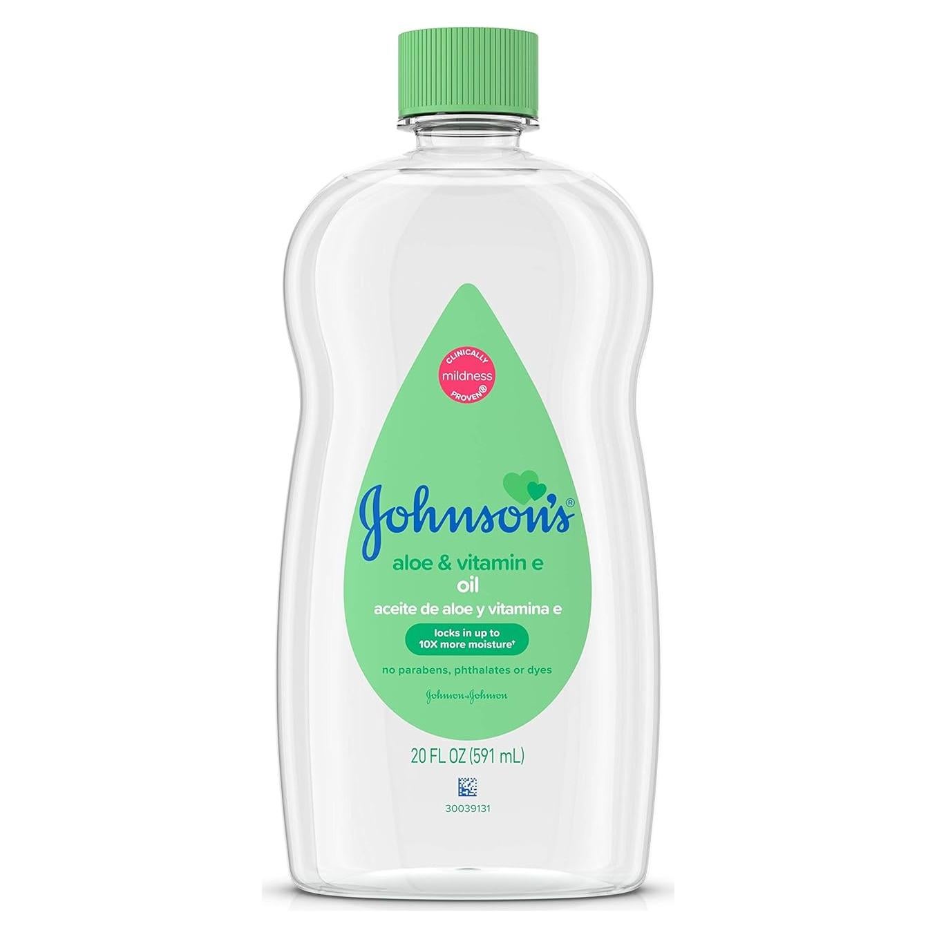 Aceite para Bebés Johnson 591 ml con Aloe Vera y Vitamina E