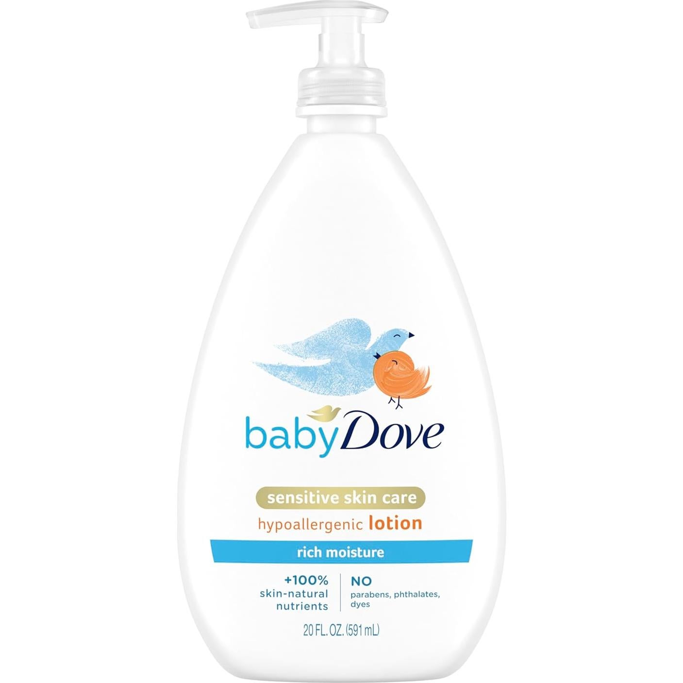 Loción Corporal Baby Dove Hidratante y Calmante 591ml + 384ml