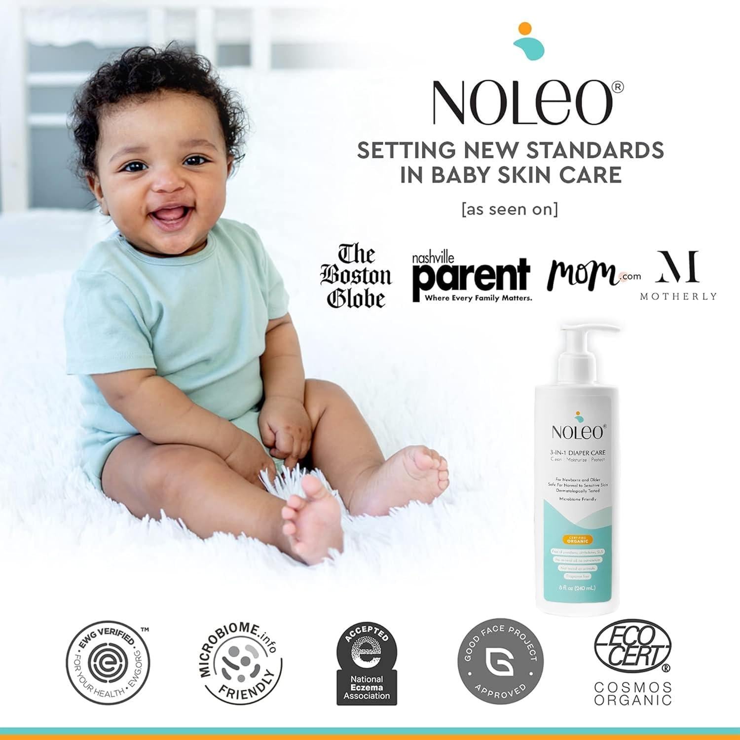 Crema para Bebés NOLEO 3-en-1 226.8 g - Cuidado de Pañales