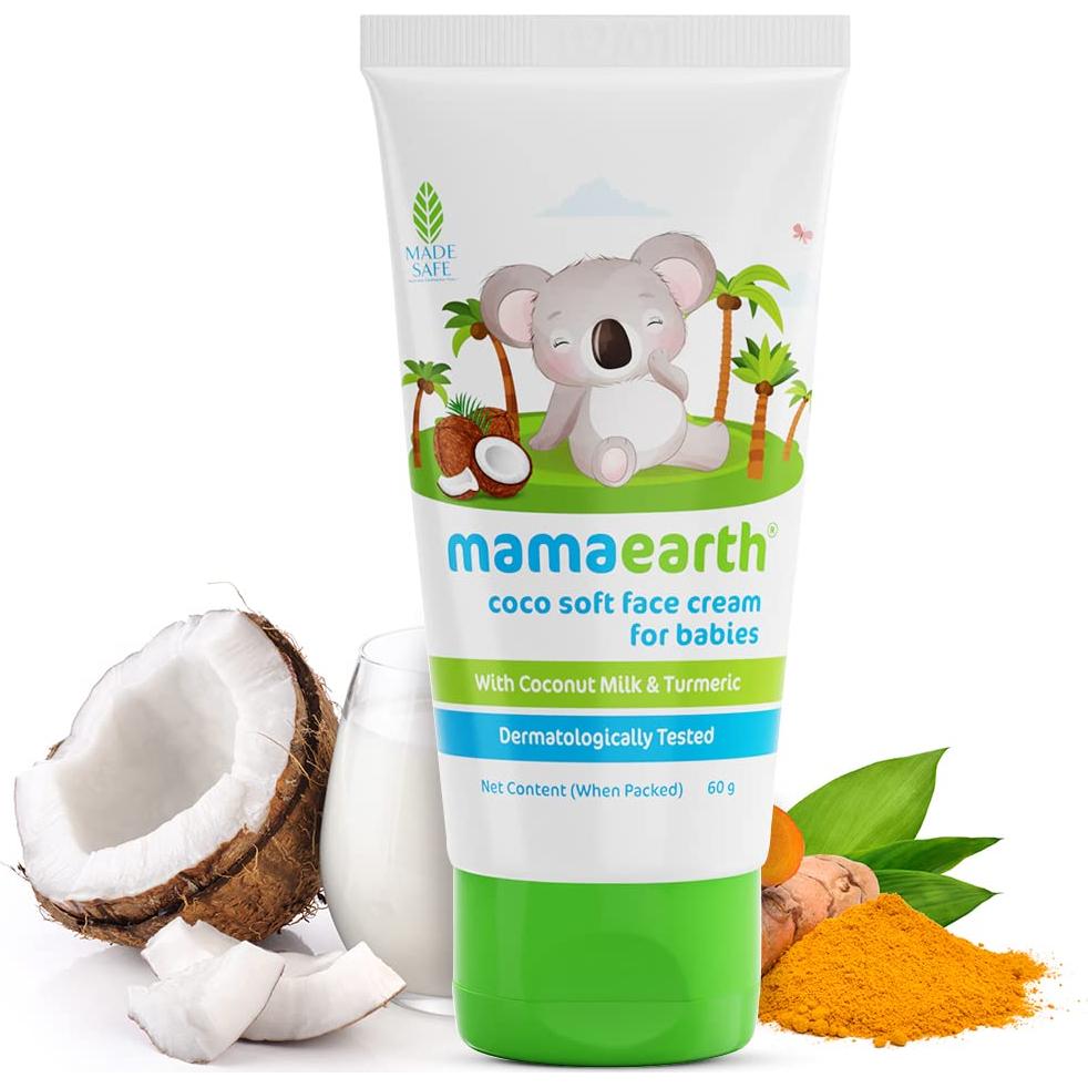 Crema Suave de Coco Mamaearth 60g | Hipoalergénica para Bebés