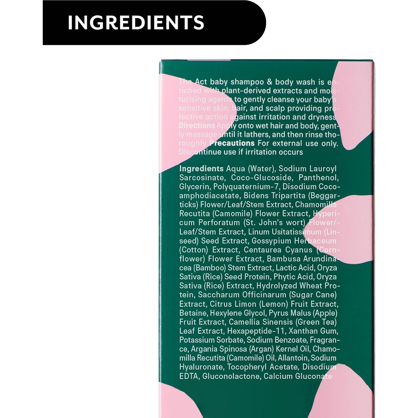 Champú y Gel de Baño Orgánico The Act 400 ml Manzanilla