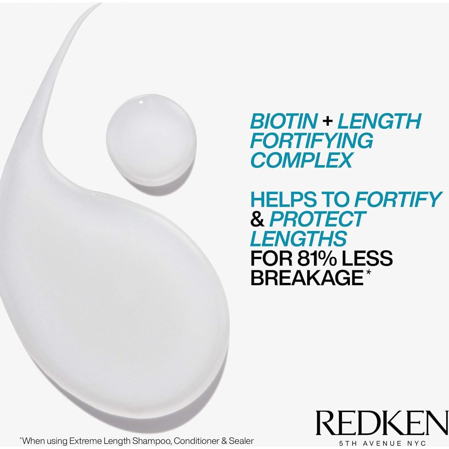 Champú Redken Extreme Length 300ml con Biotina - Crecimiento Saludable