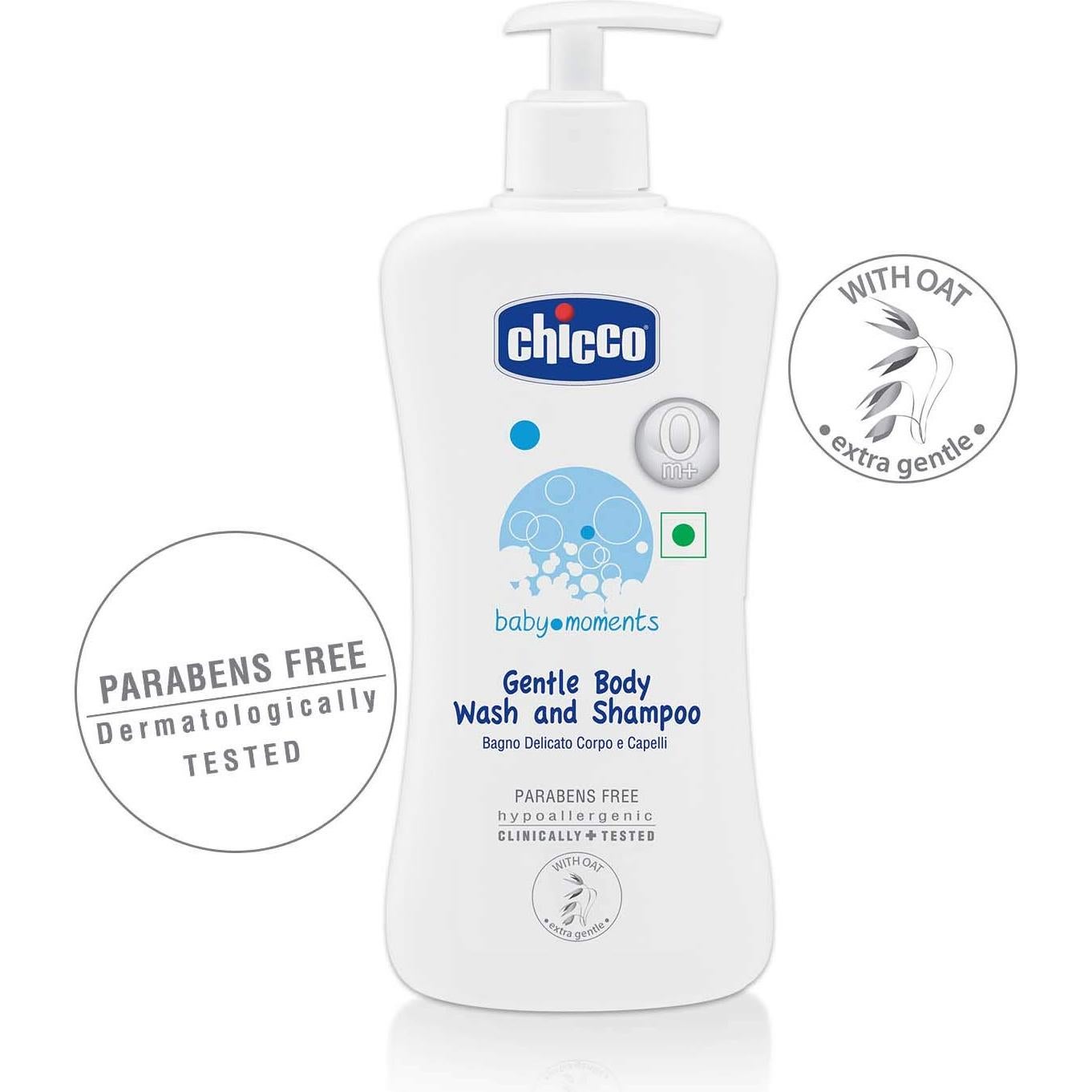 Jabón Corporal Suave y Champú Chicco 500ml para Bebés