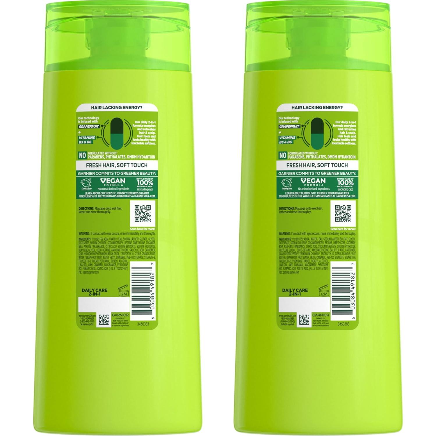 Champú y Acondicionador 2 en 1 Garnier Fructis 650 ml Vegano