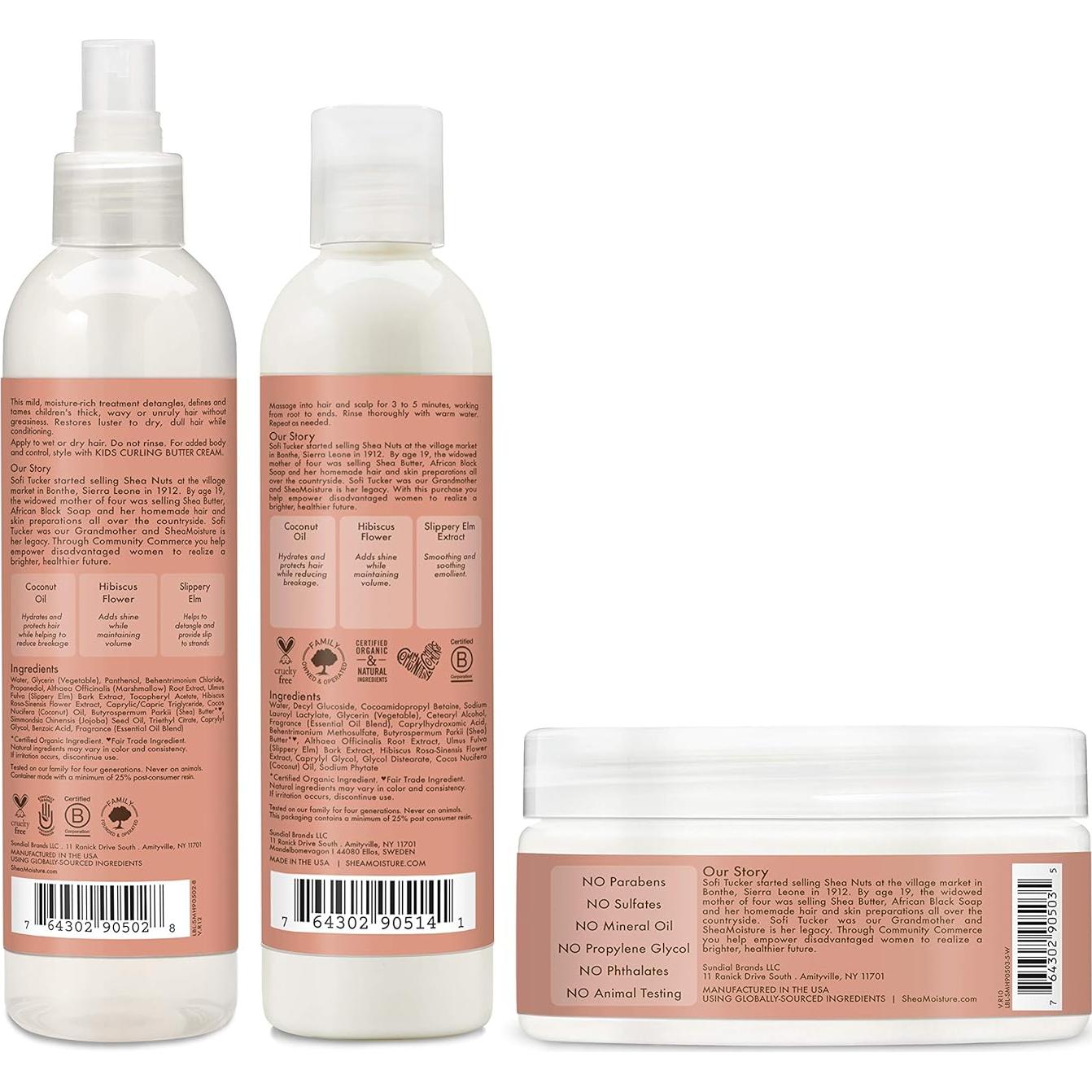 SheaMoisture Niños 2 en 1 Champú y Acondicionador Coco Hibisco 170g