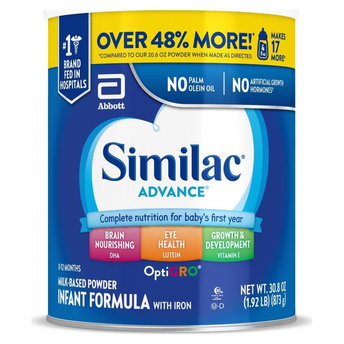 Similac Advance Fómula Infantil con Hierro 870g - 0-12 meses
