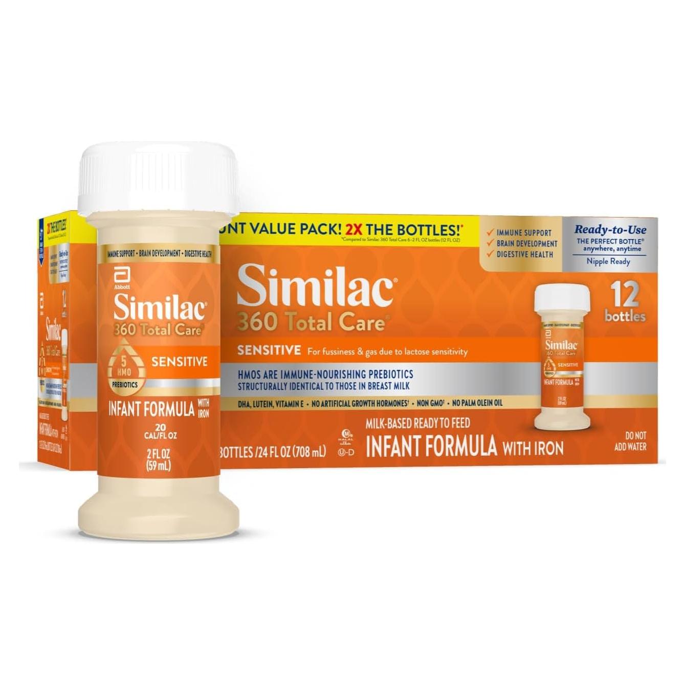 Similac 360 Cuidado Total Sensible Fórmula Infantil 12x59ml