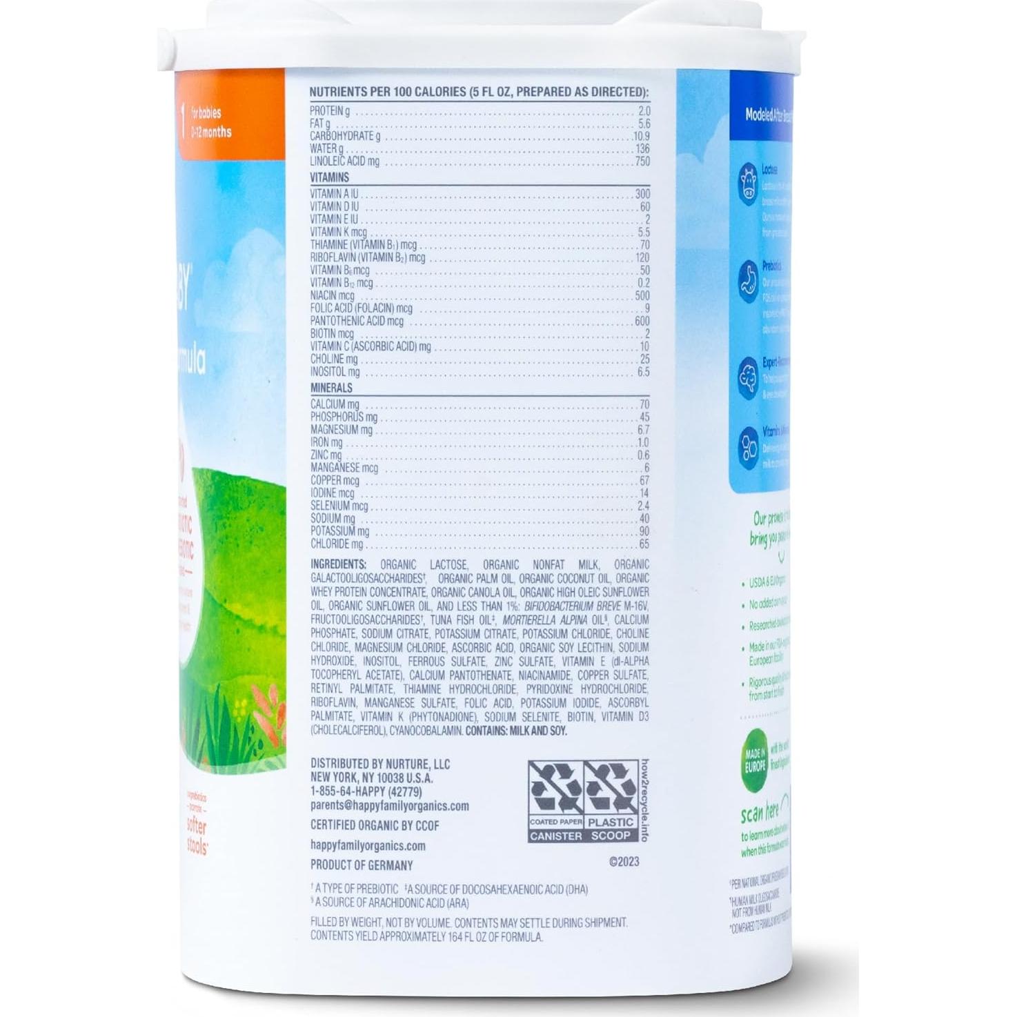 Fórmula Infantil Orgánica Happy Baby 0-12 Meses 650g