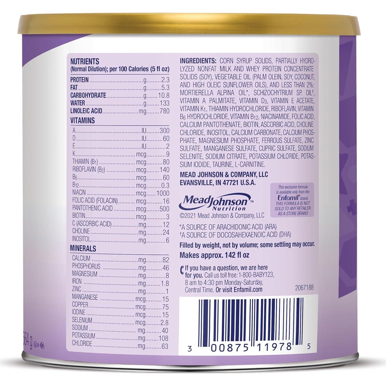 Fórmula para Bebés Enfamil Gentlease 563.9 g - Alivio Gas y Llanto