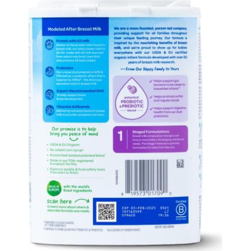 Fórmula Infantil Orgánica Happy Baby A2 649g 0-12 Meses