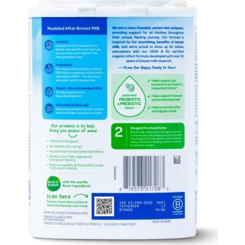 Feliz Bebé Fórmula Infantil Orgánica Etapa 2 649.9g