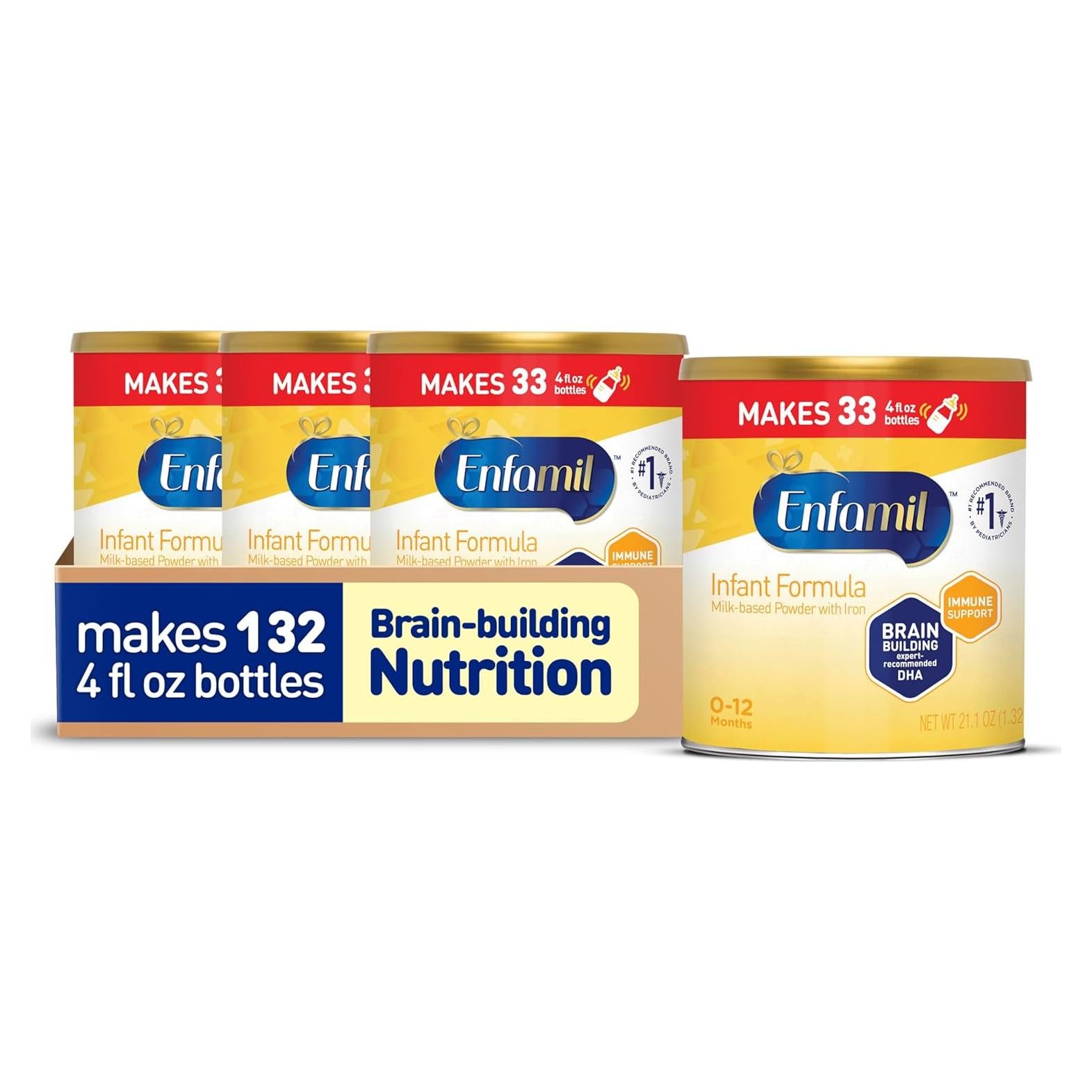 Fórmula Infantil Enfamil 600 g x 4 - DHA, Hierro y Probioticos