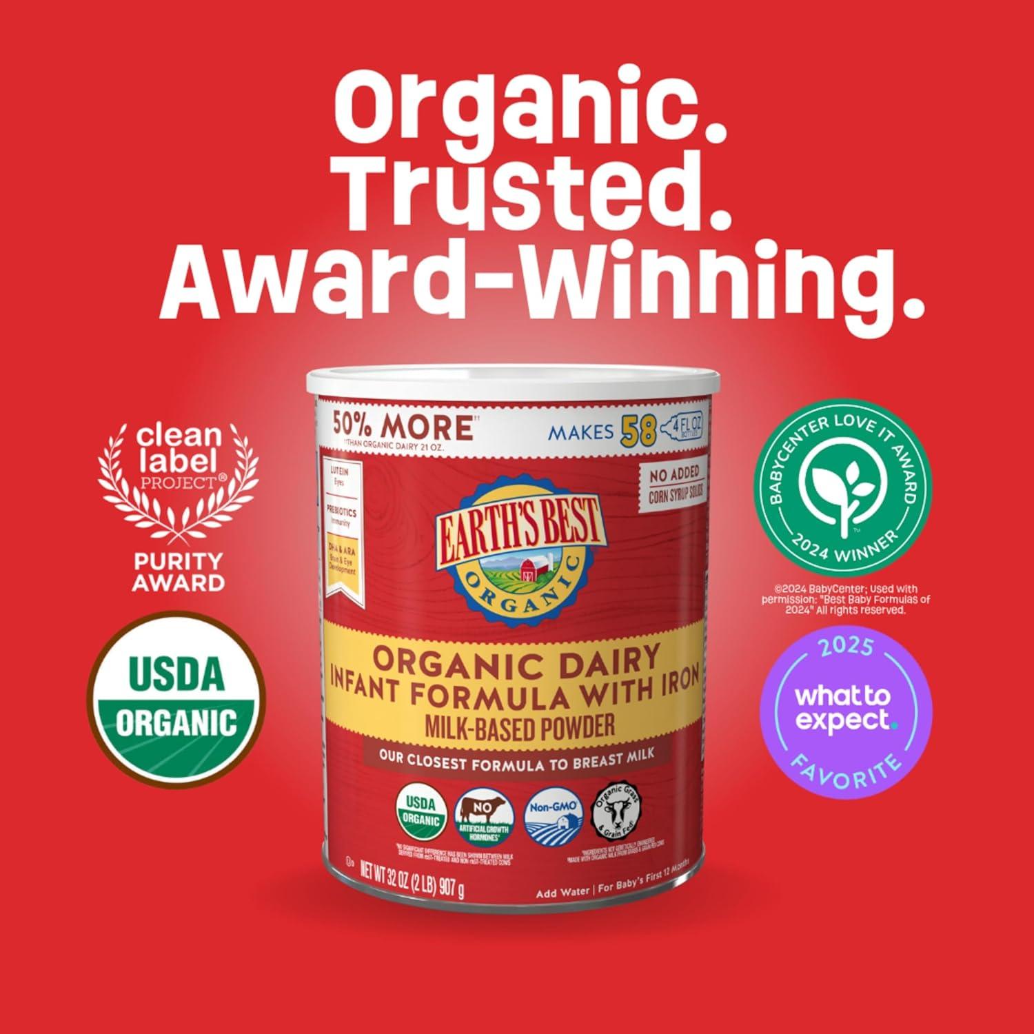 Fórmula Infantil Orgánica Earth's Best 907 g - 0-12 Meses