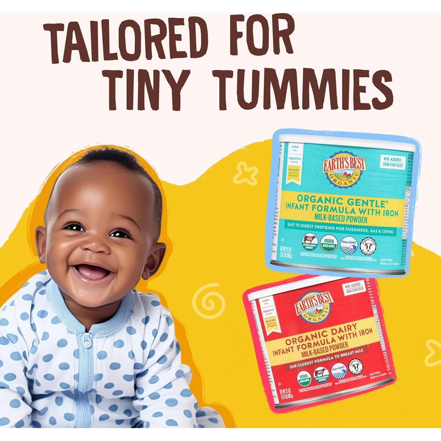 Fórmula Infantil Orgánica Suave Earth's Best 595g con DHA y ARA