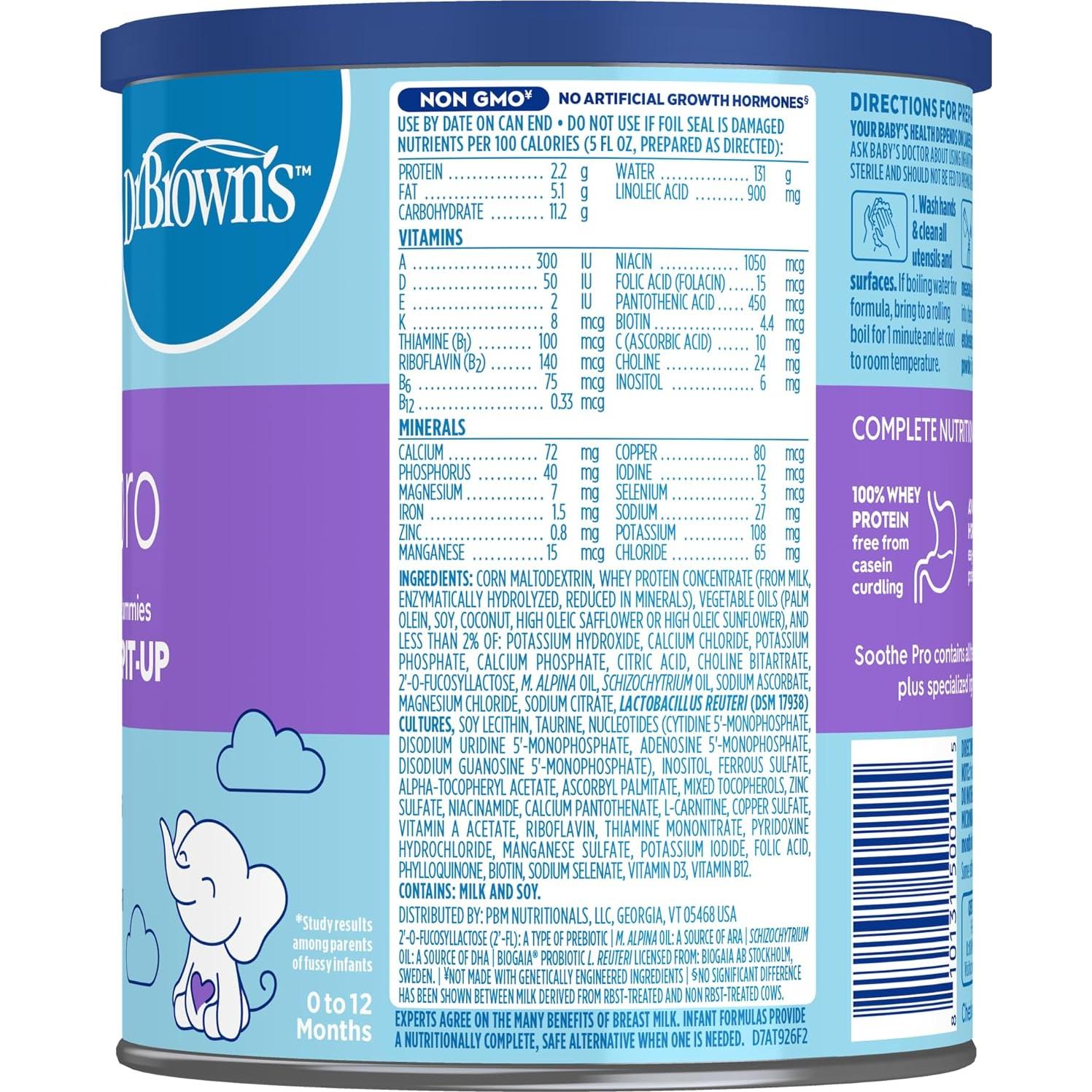 Fórmula Infantil Dr. Brown's Soothe Pro 340g para Bebés