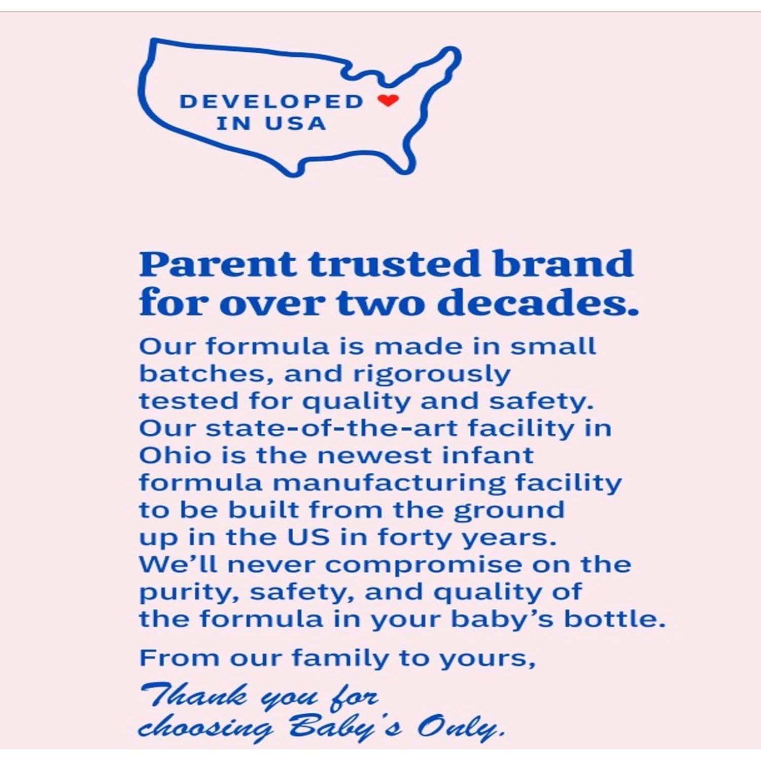 Fórmula Infantil Completa Baby's Only 595 g - A base de Leche