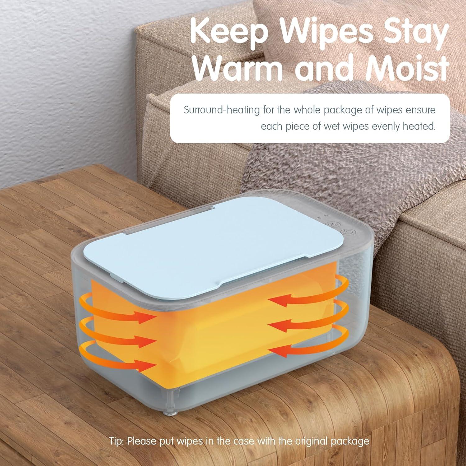 Calentador de Toallitas para Bebés Awesmom 7200 - Azul, 3 Modos de Temperatura