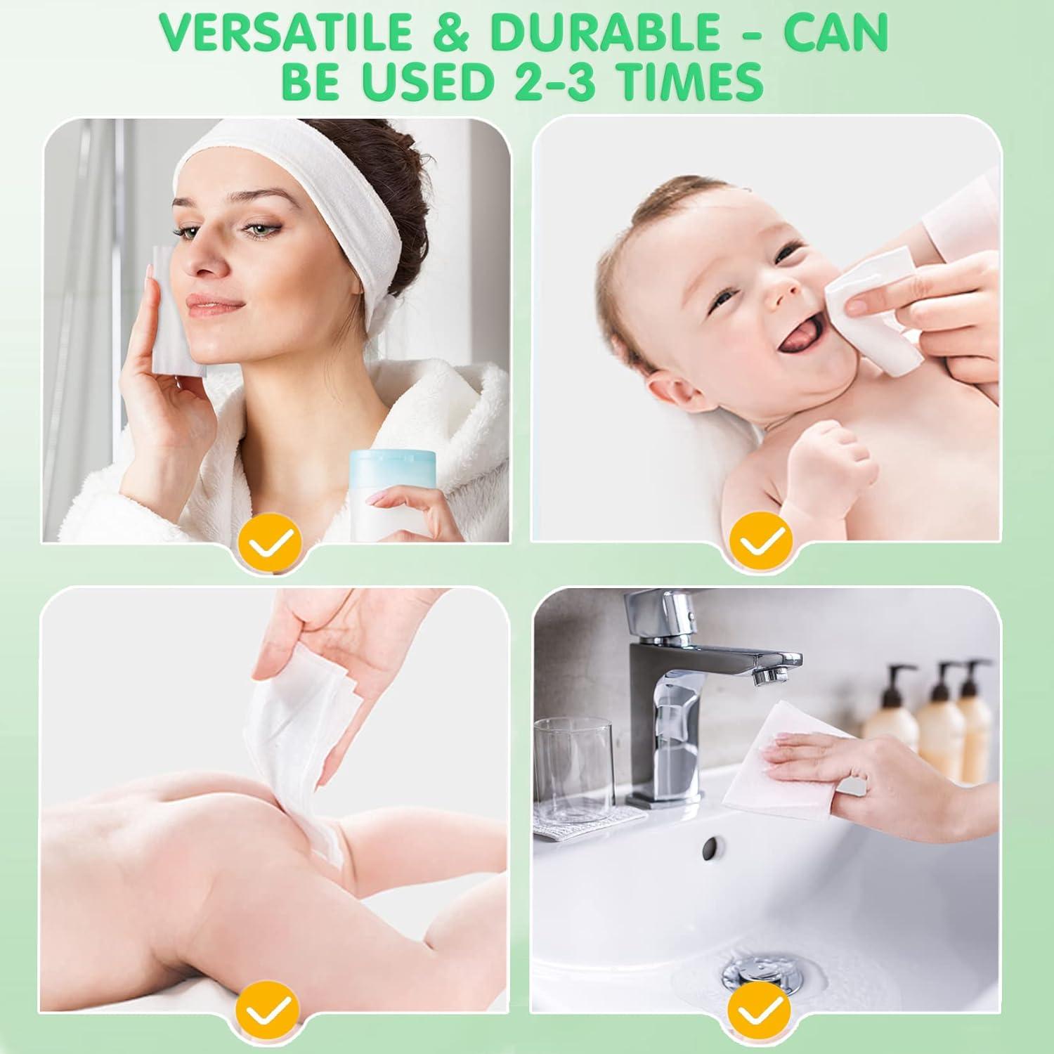 Toalla Facial Desechable 100% Algodón Multiusos 10x16cm