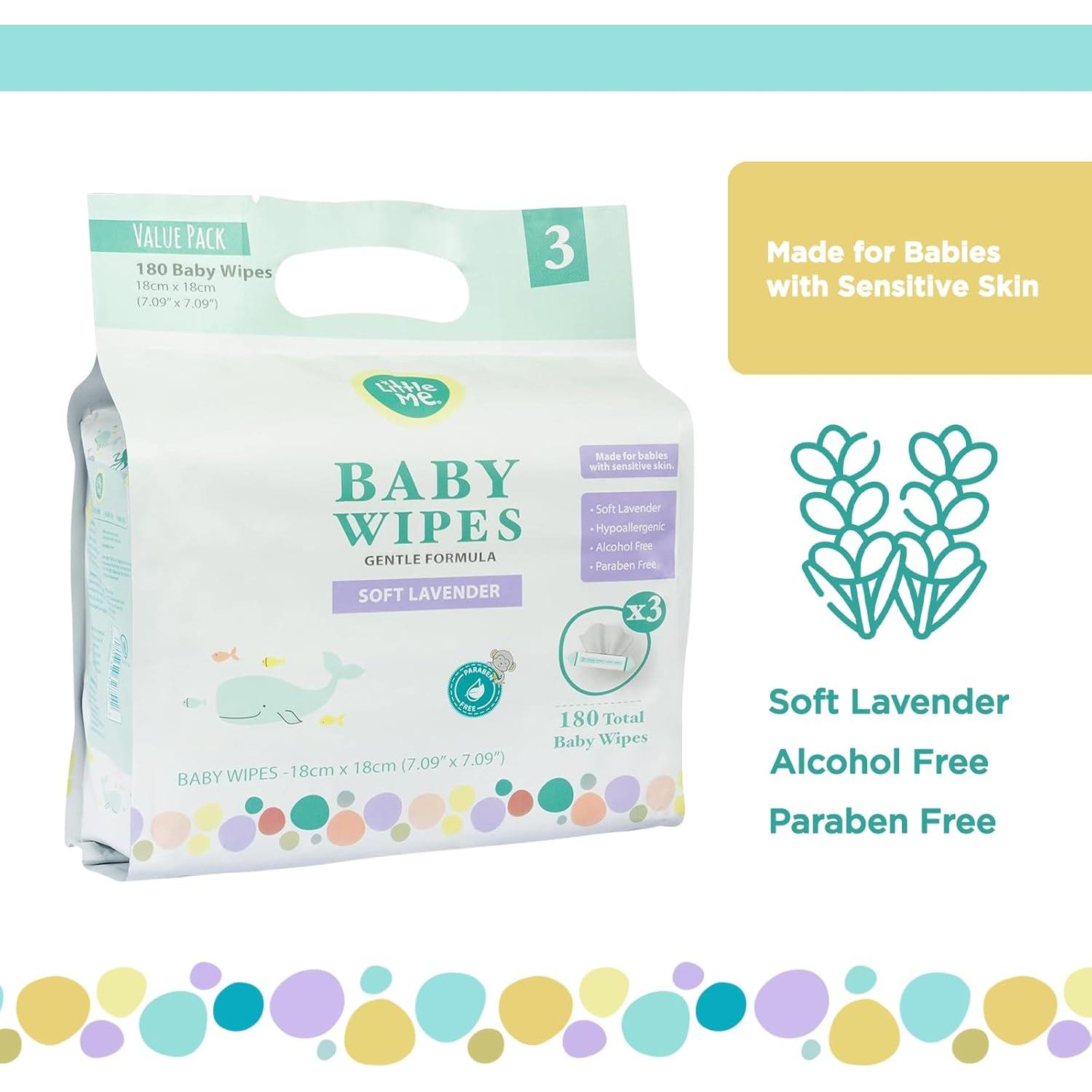 Toallitas Hipoalergénicas Little Me Aroma Lavanda 180 Unidades