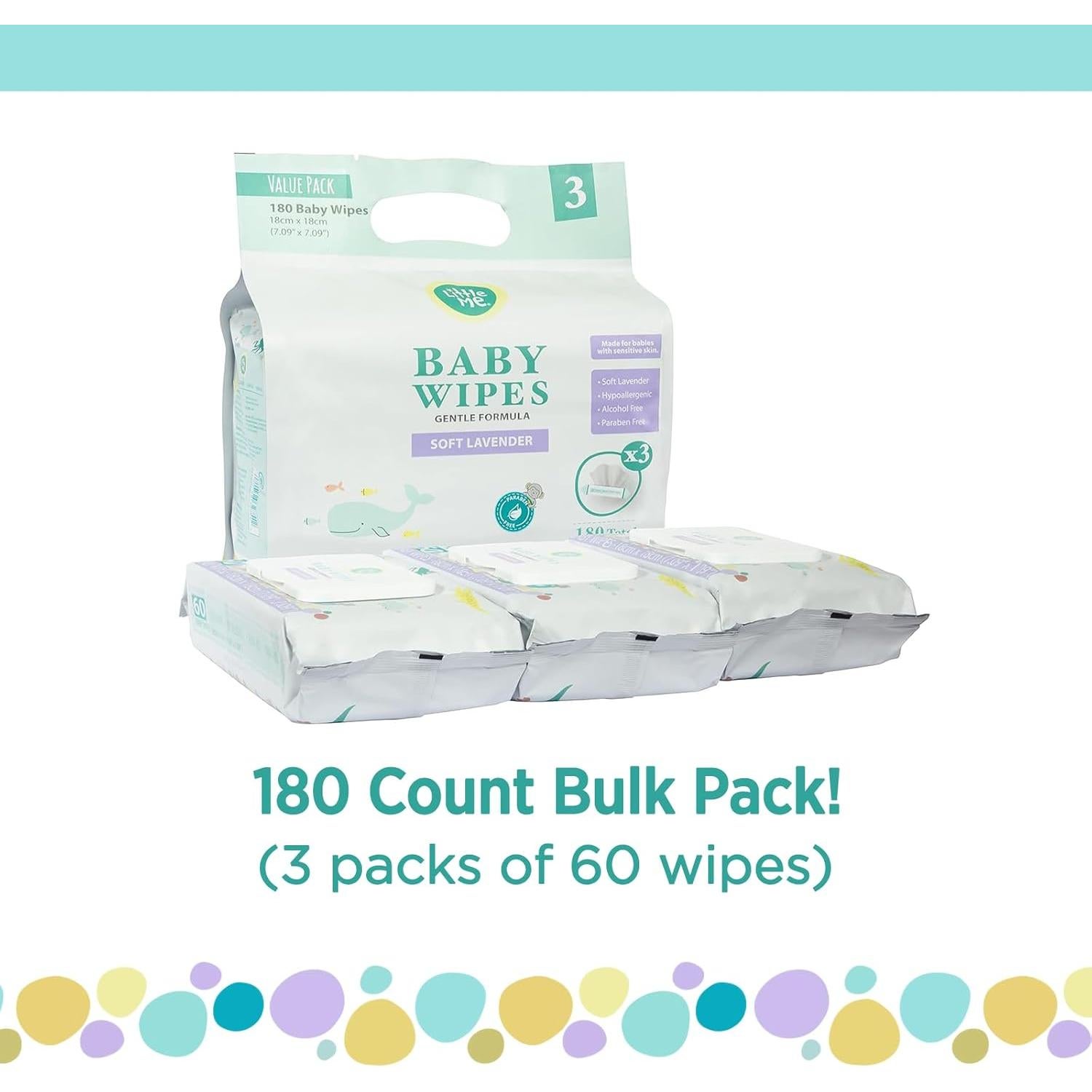 Toallitas Hipoalergénicas Little Me Aroma Lavanda 180 Unidades