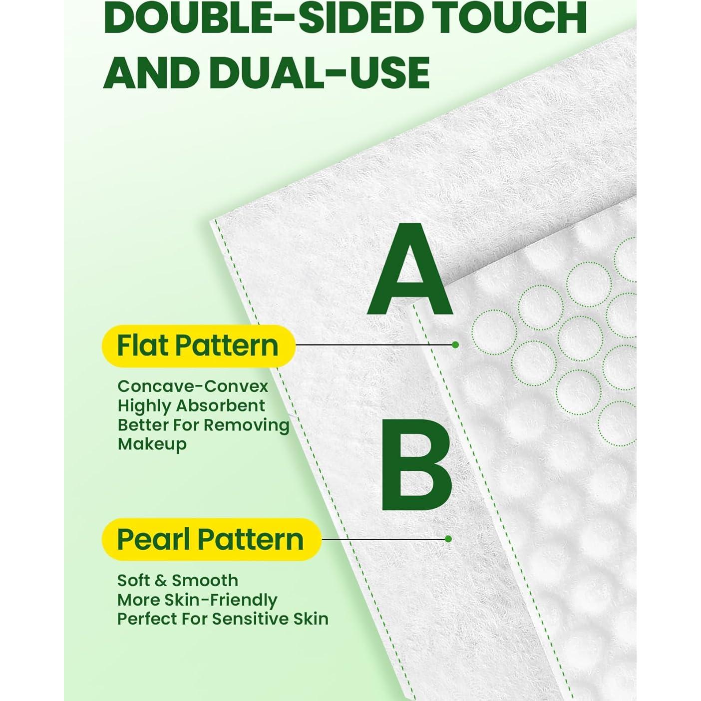 Elvira 100 Count Disposable Face Towels, Biodegradable Facial Cleansing Towels, Ultra Soft & Thick Cloth for Sensitive Skin, Makeup Remover Dry Wipes, Lint-Free Towelettes for Cleansing