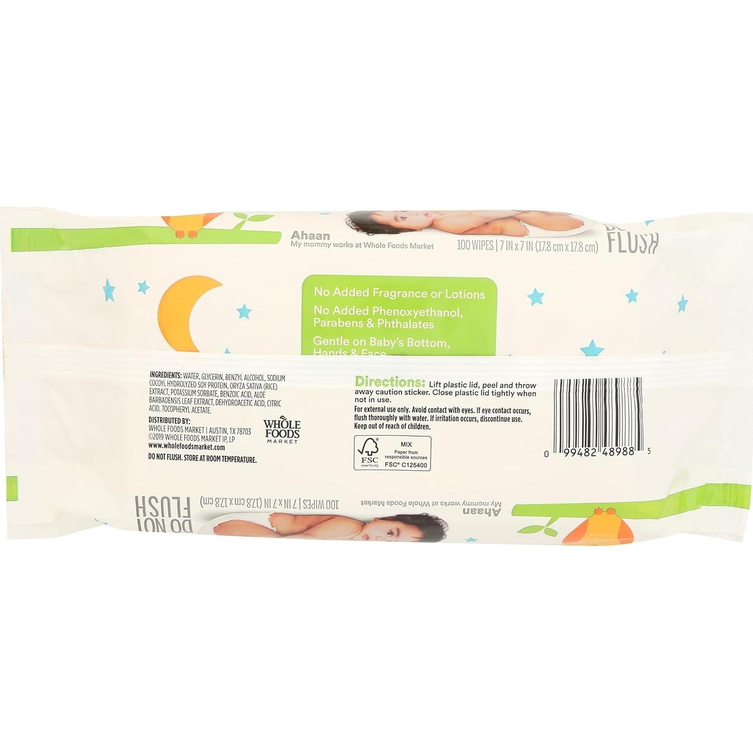 Toallitas Desechables para Bebés 365 Whole Foods 100 Unidades