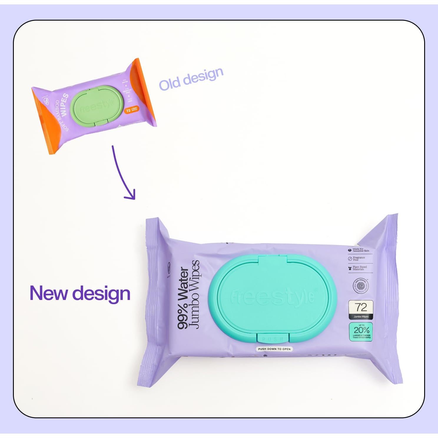 Toallitas Húmedas Freestyle Jumbo para Bebés 72 Unidades