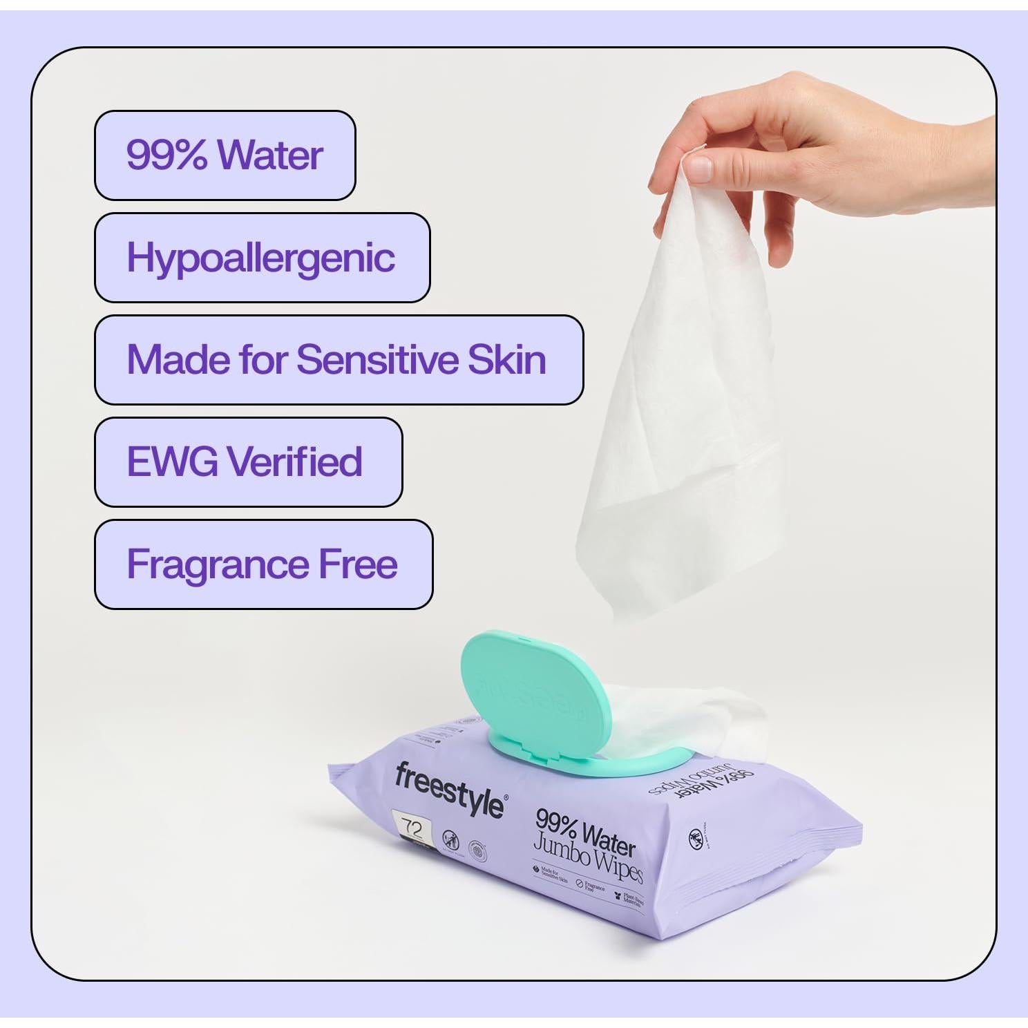 Toallitas Húmedas Freestyle Jumbo para Bebés 72 Unidades