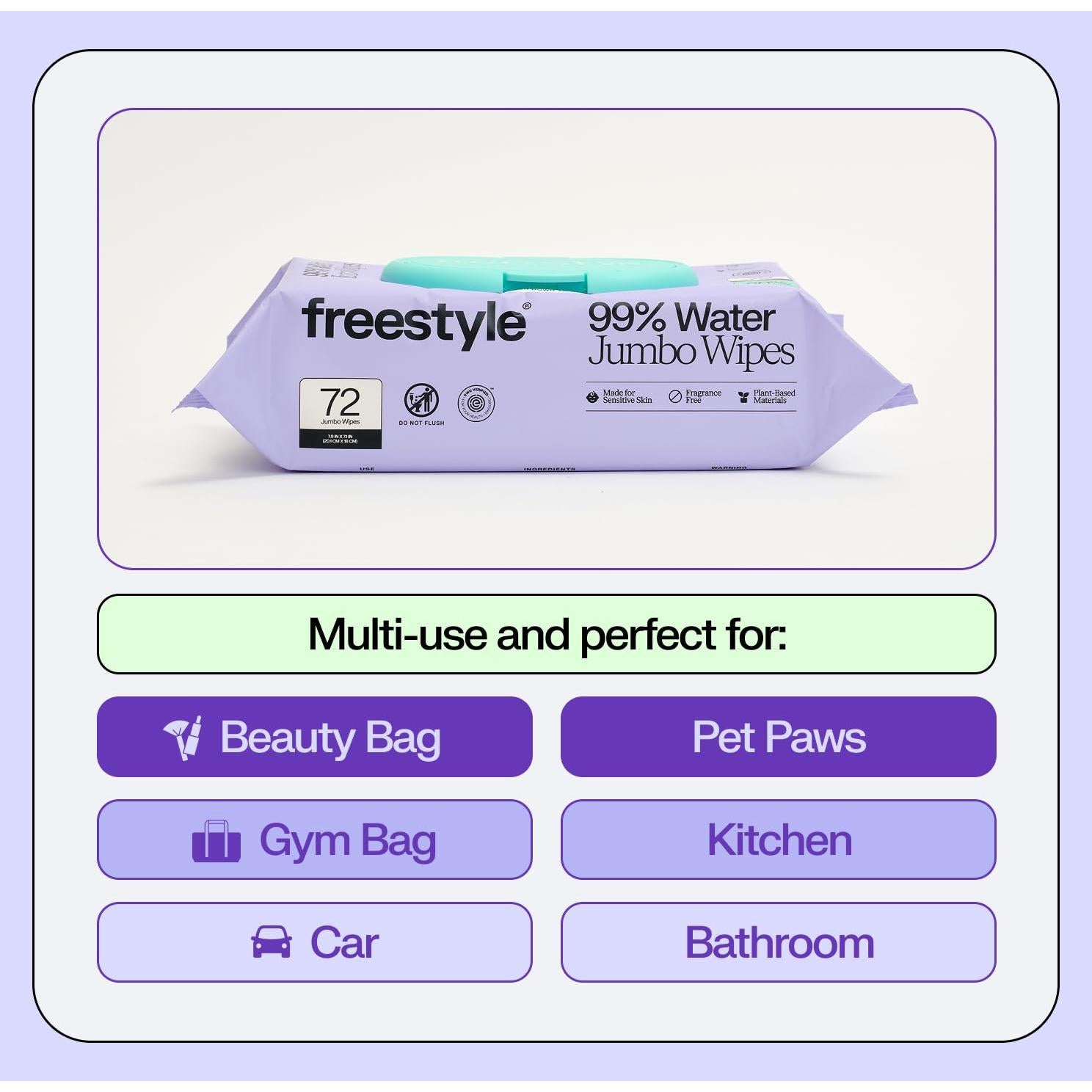 Toallitas Húmedas Freestyle Jumbo para Bebés 72 Unidades