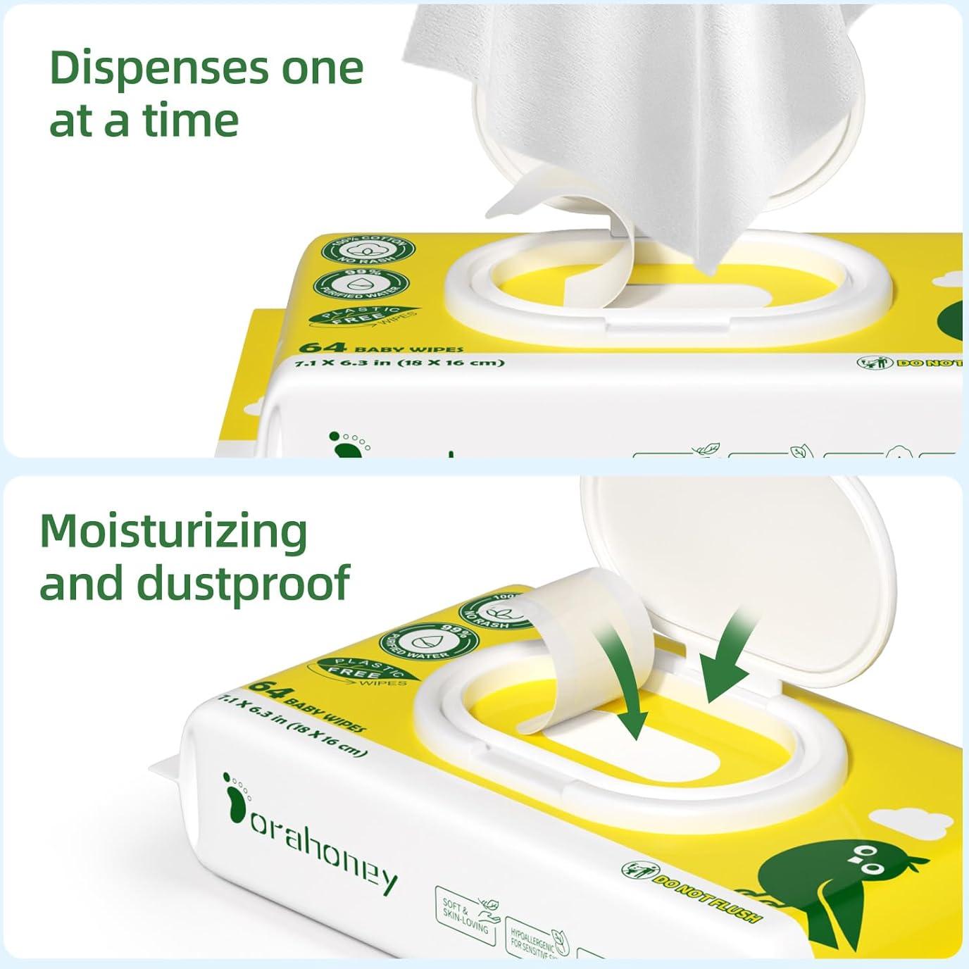 Toallitas Húmedas para Bebés Dorahoney 100% Algodón 256 Unidades
