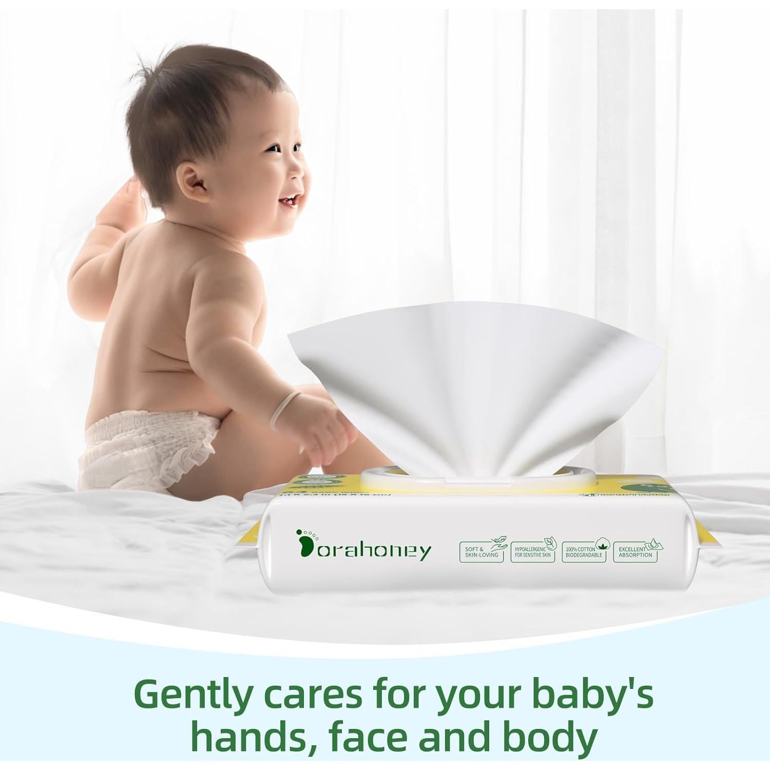 Toallitas Húmedas para Bebés Dorahoney 100% Algodón 256 Unidades