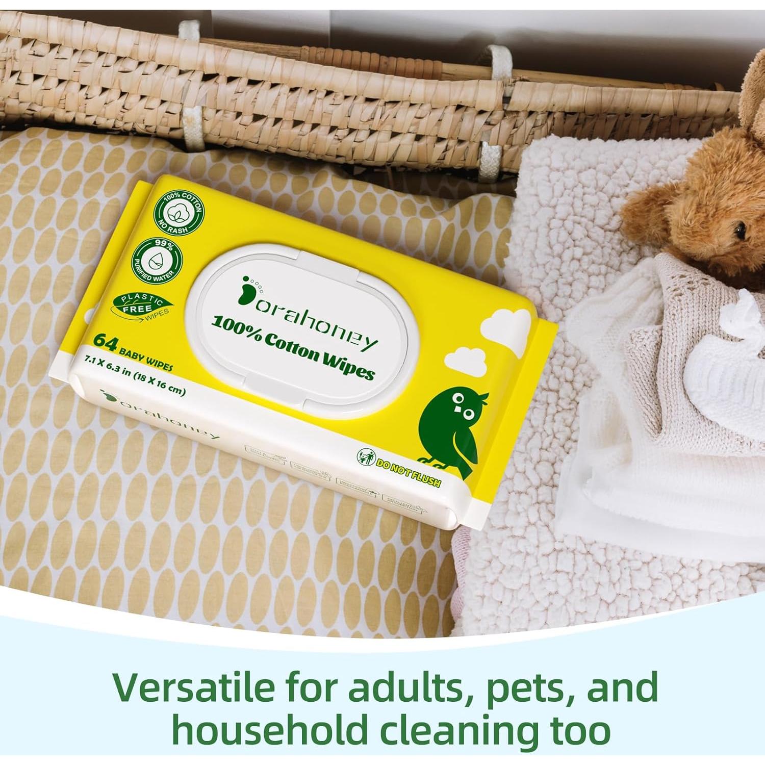 Toallitas Húmedas para Bebés Dorahoney 100% Algodón 256 Unidades