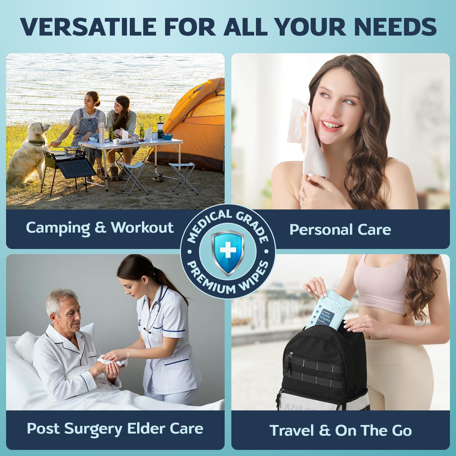 Toallitas de Ducha XL Refreshify - 60 Toallitas Sin Enjuague