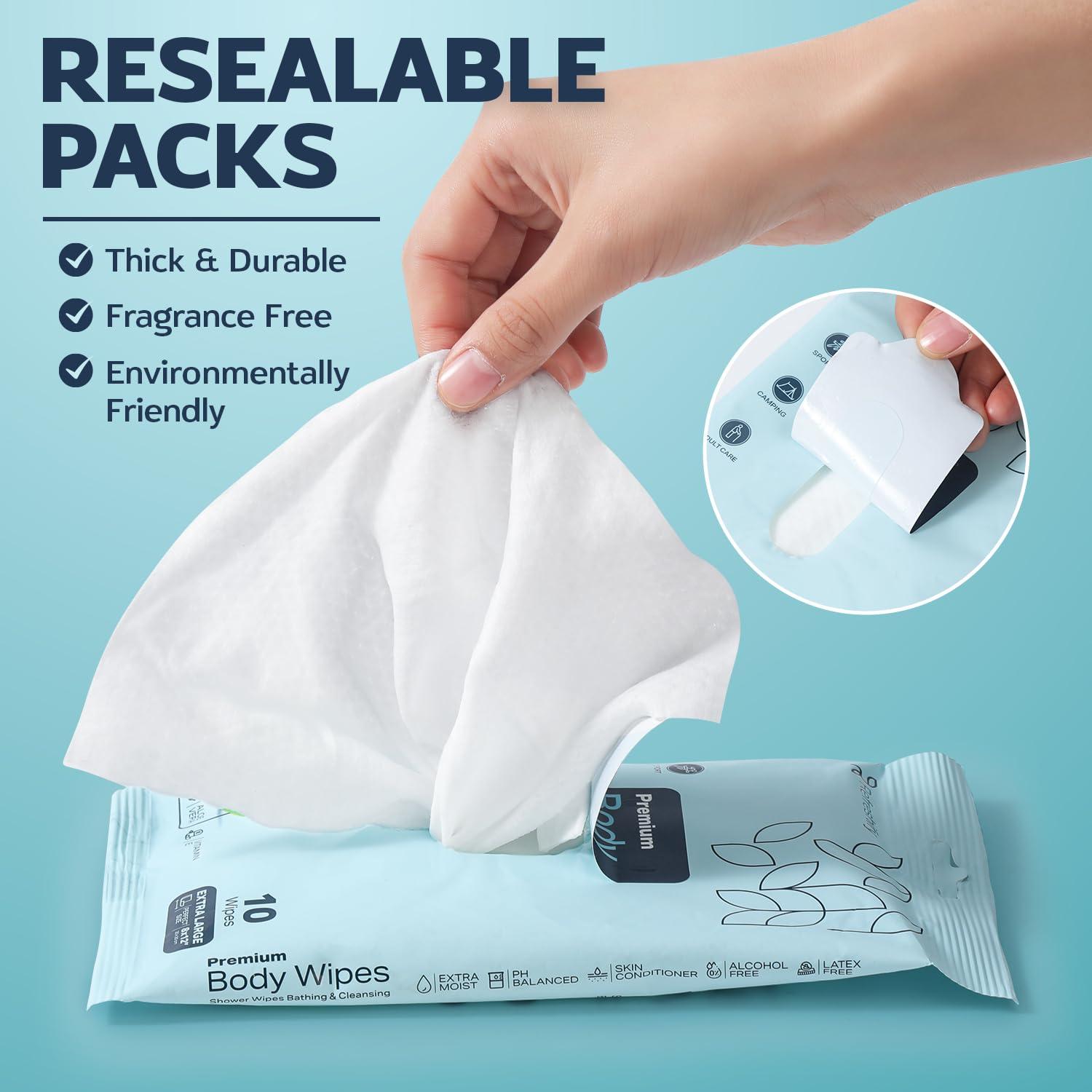 Toallitas de Ducha XL Refreshify - 60 Toallitas Sin Enjuague