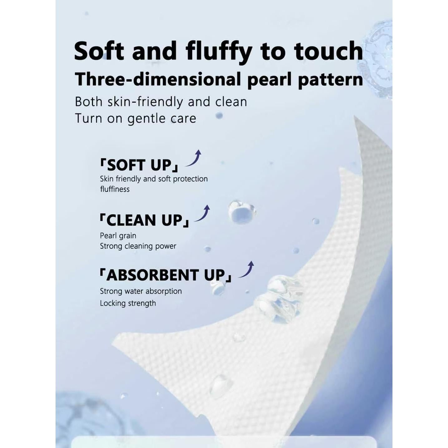 Toallas Faciales Desechables Ampmuze 80 Unidades Biodegradables