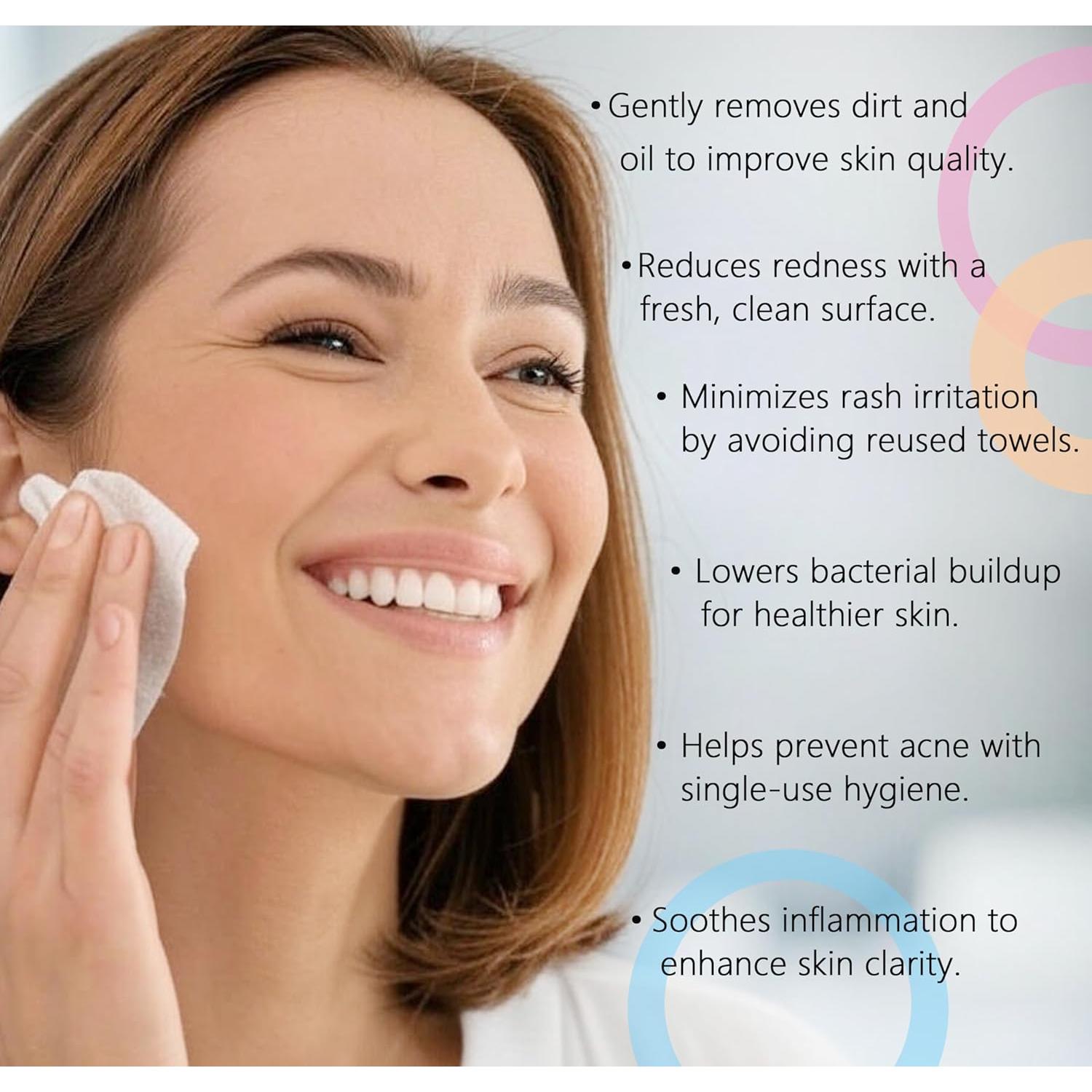 Toallas Faciales Desechables Ampmuze 80 Unidades Biodegradables