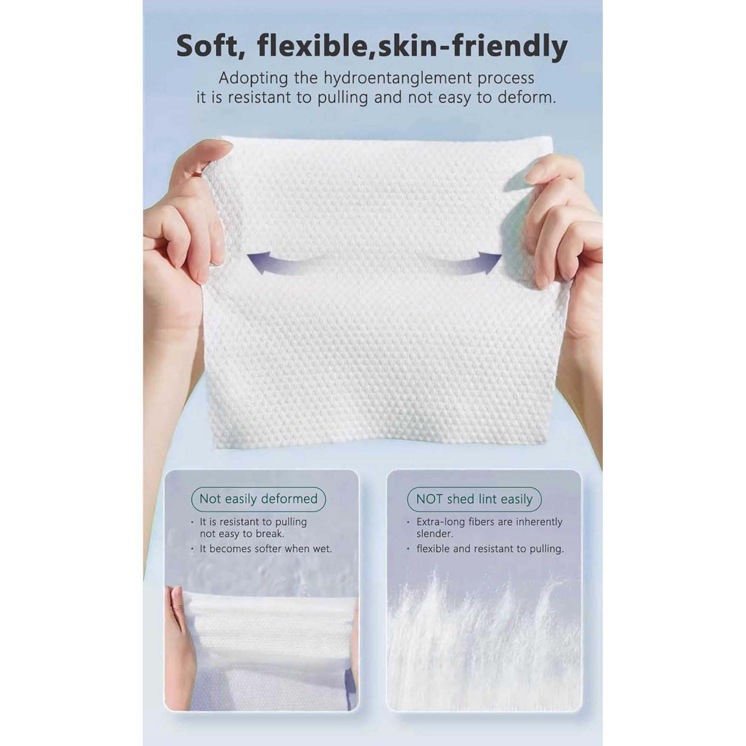 Toallas Faciales Desechables Ampmuze 80 Unidades Biodegradables