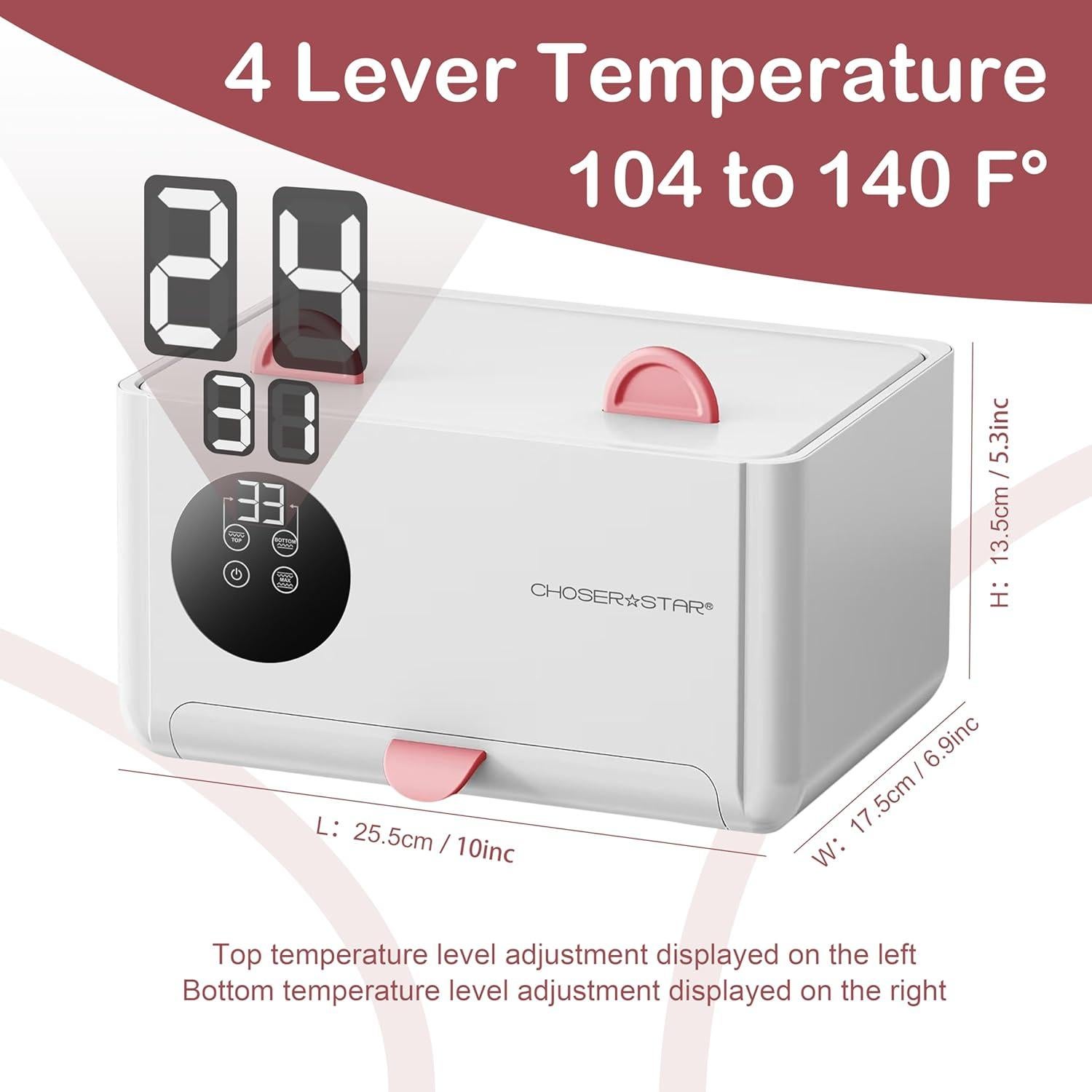 Calentador de Toallitas para Bebé con Orejas de Gato - 4 Temperaturas