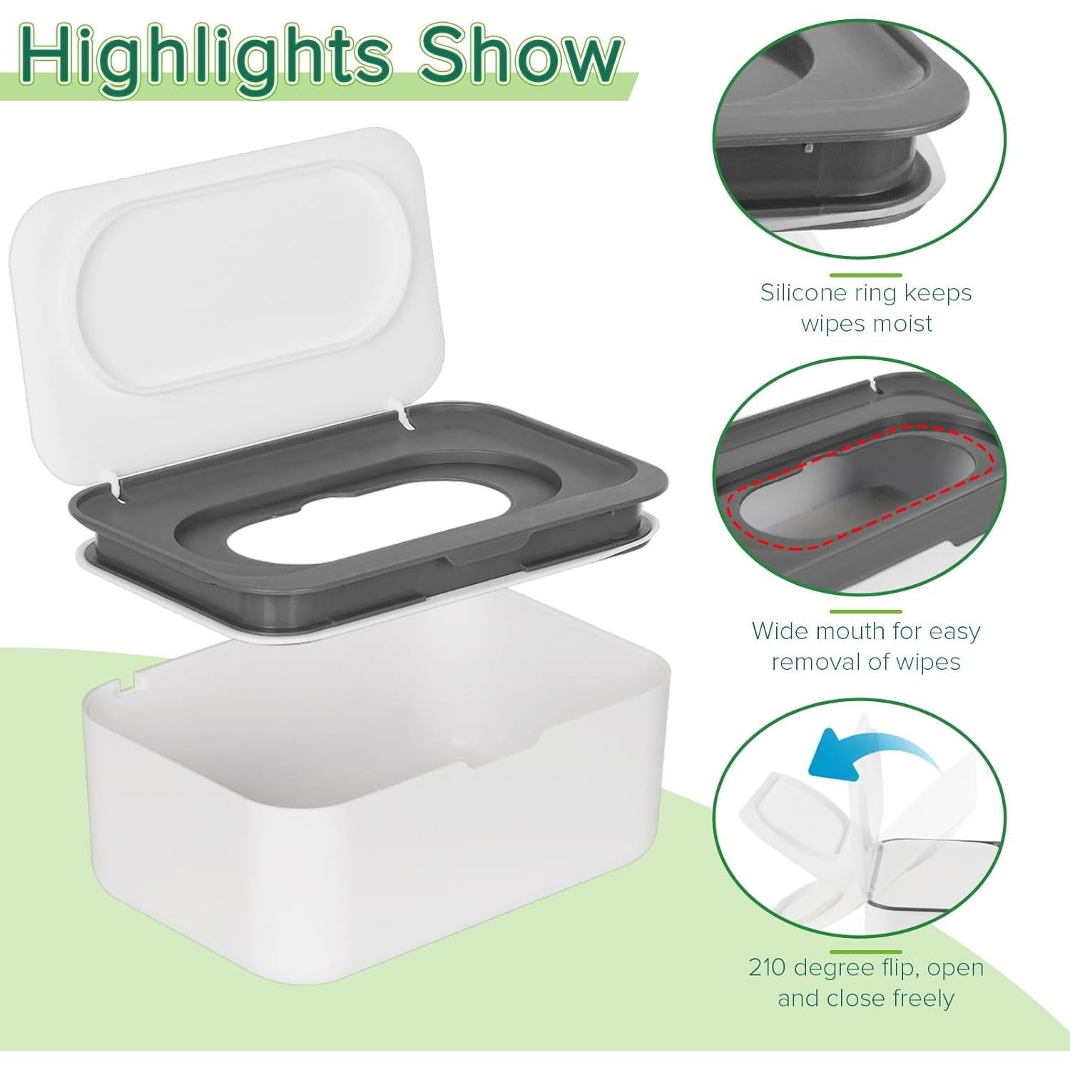 Dispensador de Toallitas Húmedas Flenpptly Gris 19.3x13.5 cm